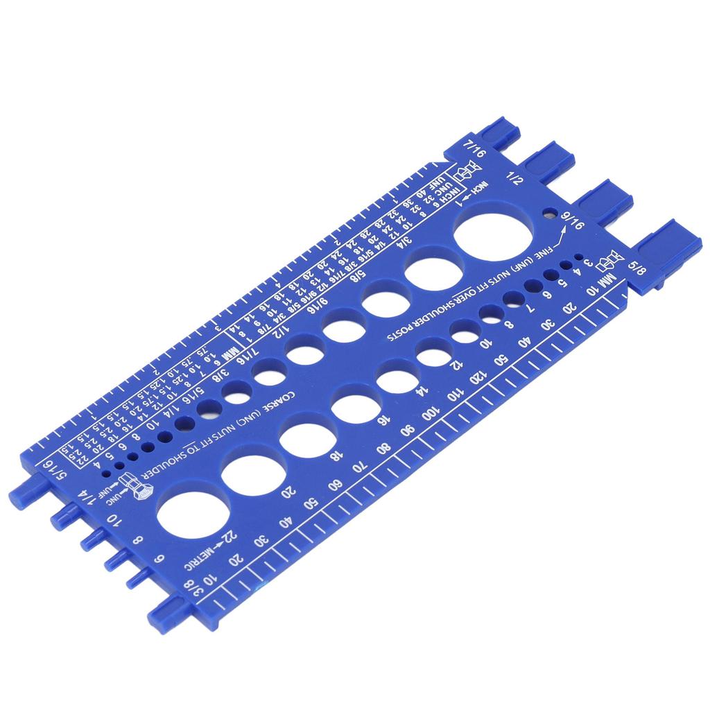 Nut Bolt Thread Gauge Checker M3 To M22 Metric and #4 To 3 4 Imperial Sizes Bolt and Nut Identifier Gauge Blue