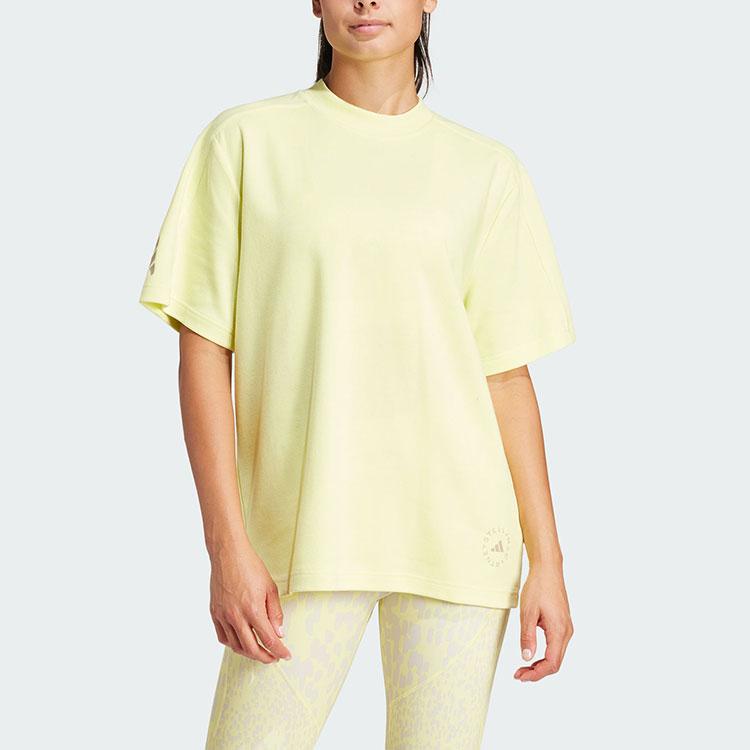 New Adidas T Shirt Women's Pink Yellow IT8288
