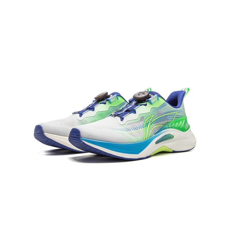 Li Ning Kids Kunpeng 3 Comfortable Versatile Non-Slip Durable Low-Top Running Shoes Kids Sneaker Standard-White YKFV098-3