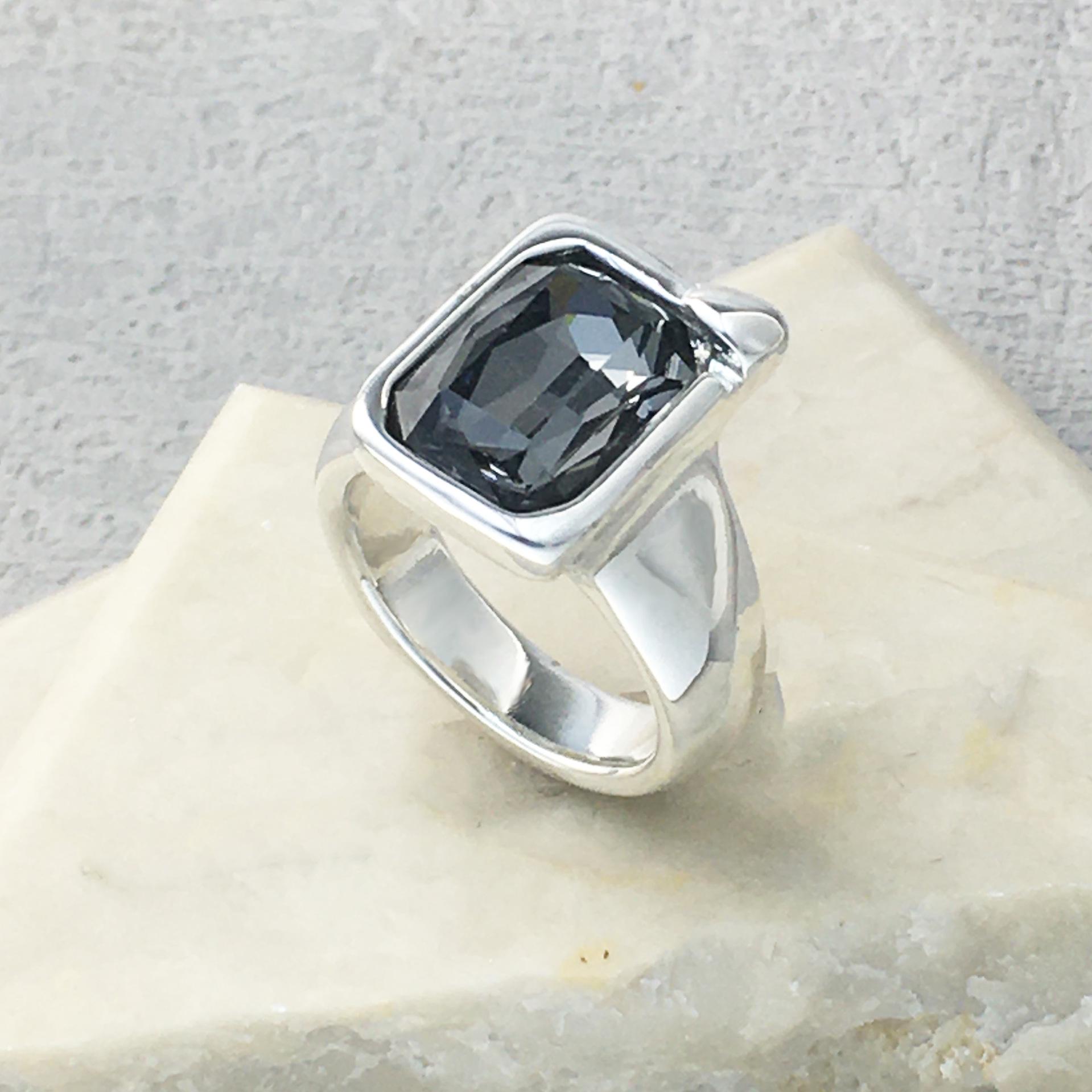 2024 UNODE50 European Creative Gemstone Ring - High Quality Romantic Jewelry Gift for Women Size 7 серебряный