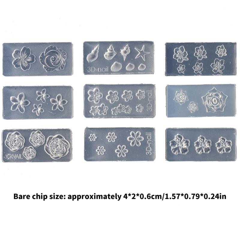 Flower Molds Nail Art Silicone Molds Stencils Manicure Template Plumeria Flower Nail Art Decorations Nail Carving Mould