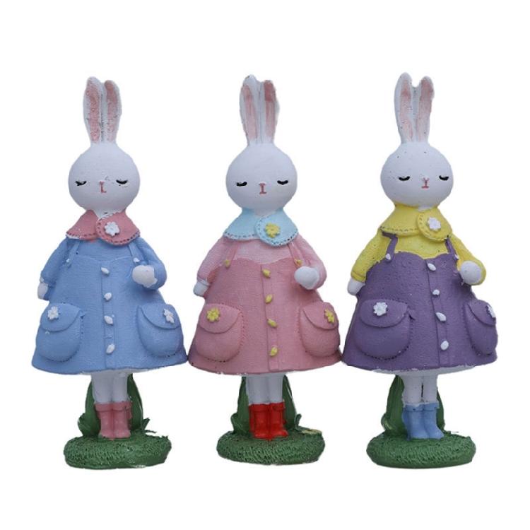 Elegant Rabbit With Dress Display Piece Easter Party Supplies Seasonal Home Accent Suitable For Various Interior Styles