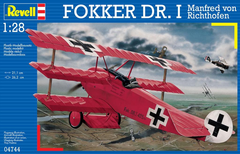German Revell Fokker 04744 Plastic Model 1/28 Dr.1