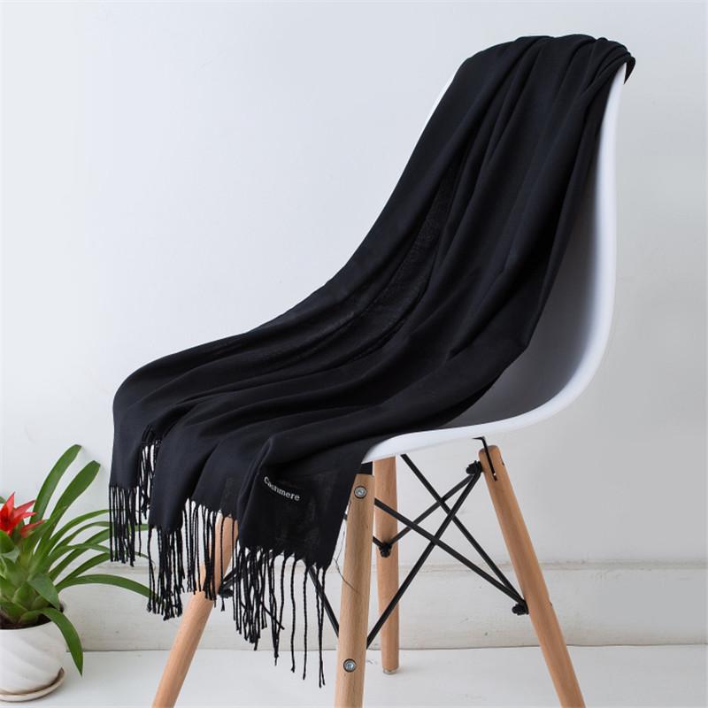 Summer Women Hijab Scarf Thin Shawls And Wraps Lady Solid Female Hijab Stoles Long Cashmere Pashmina Foulard Head Scarves