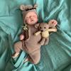 17 Inches 3D High Colored Reborn Baby Doll Soft Cotton Body Realistic Sleeping Eyes Closed Newborn Babies Doll Wear Romper Likelike Bebe Reborn Boneca