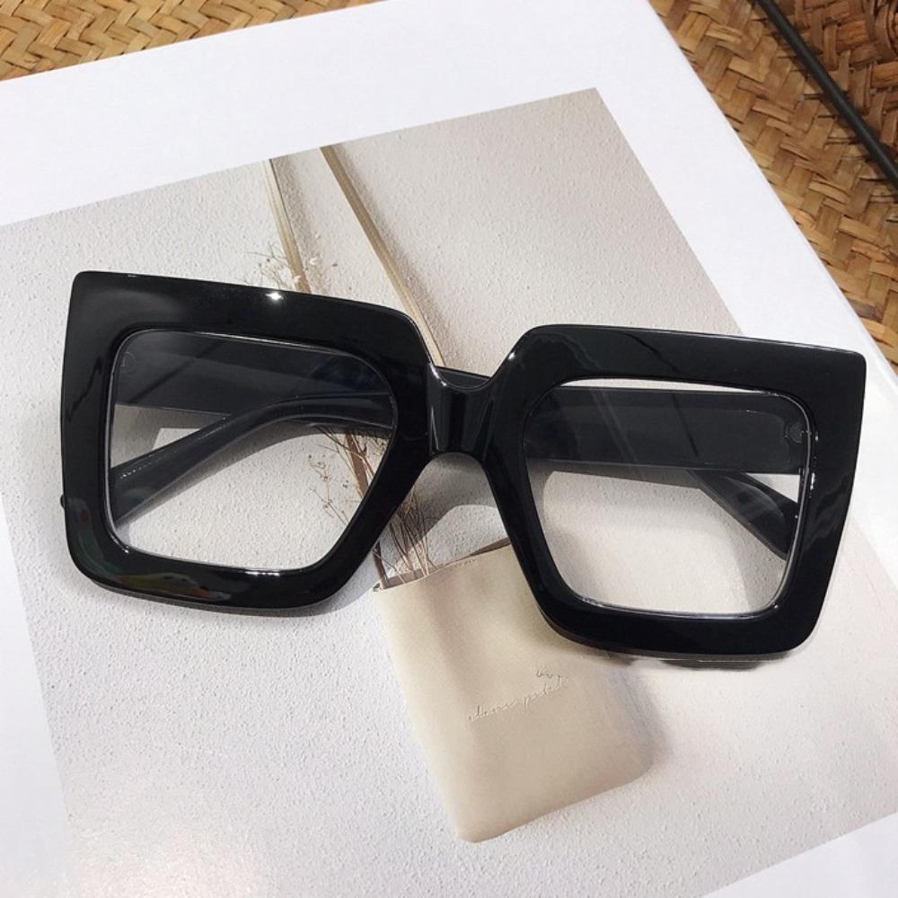 Oversized Frame Anti-Blue Light Glasses Transparent Plain Glasses Ins Square Eyeglasses  Man