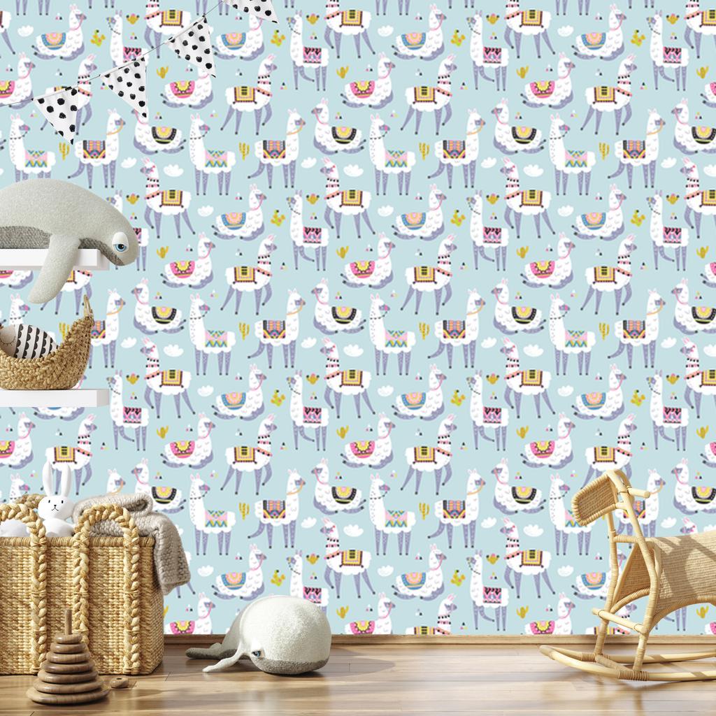 Llama cacti and nature wallpaper for living room and bedroom 50x1000