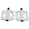 Bicycle Pedals Non Slip Lightweight Mountain Bike Aluminum Alloy Platform PedalsWhite