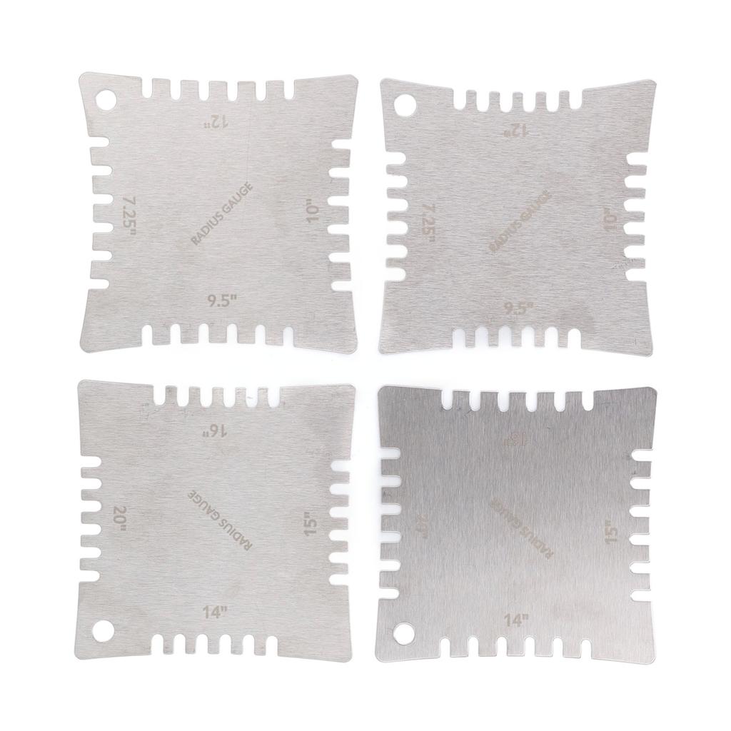 4Pcs Guitar Notched Radius Gauge Set Stainless Steel Fingerboard Ruler Fretboard Measuring Luthier