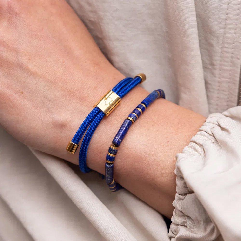 (Women's) Pig & Hen Little Louise Bracelet - Cobalt X Gold