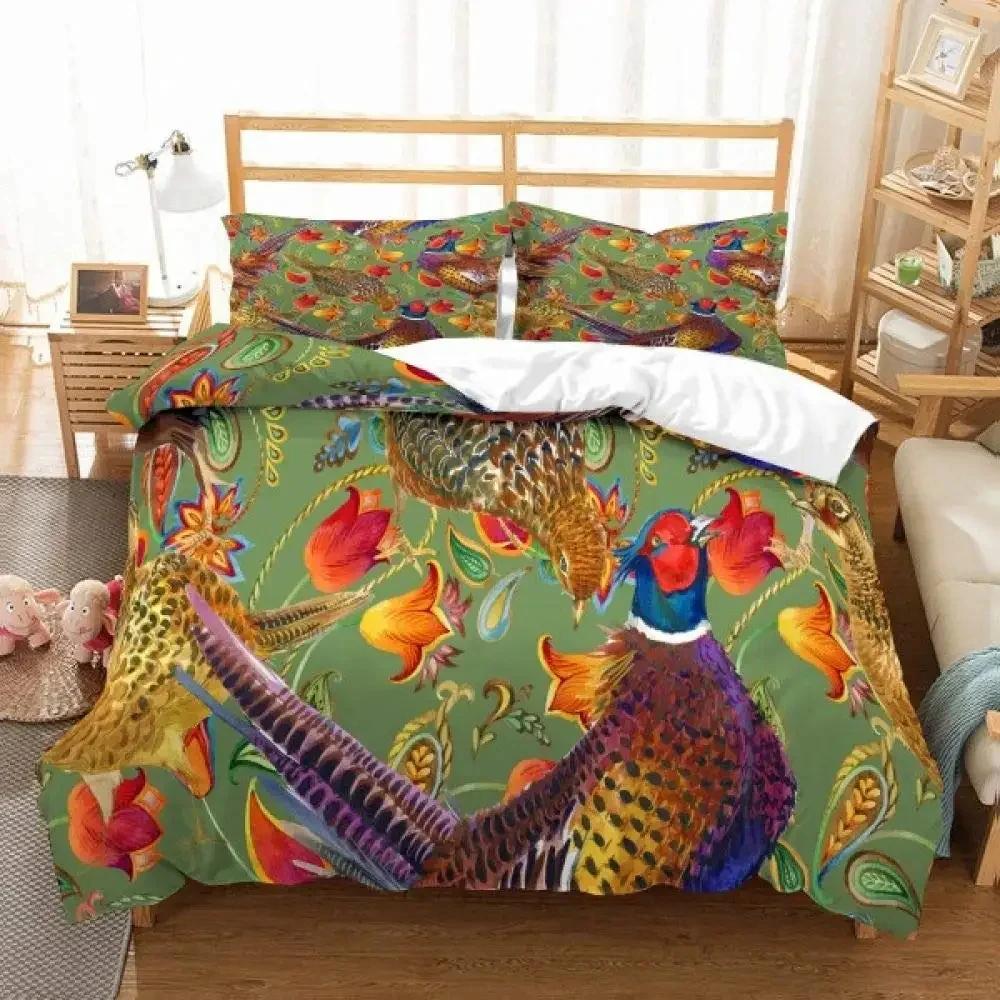 Chicken Duvet Cover King Queen Size Watercolor Rooster Bedding Set for Boys Teens Adults Farm Animal Polyester Comforter Cover
