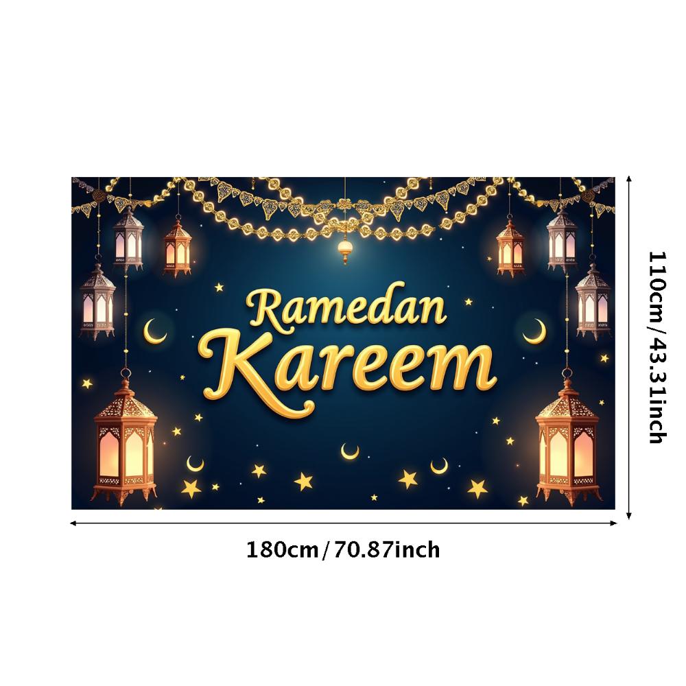 Bannière Ramadan Kareem Toile de fond Lanternes Lumières Décoratif Festival Fête Événement Célébration Graphique Décor Islamique Arrière-plan