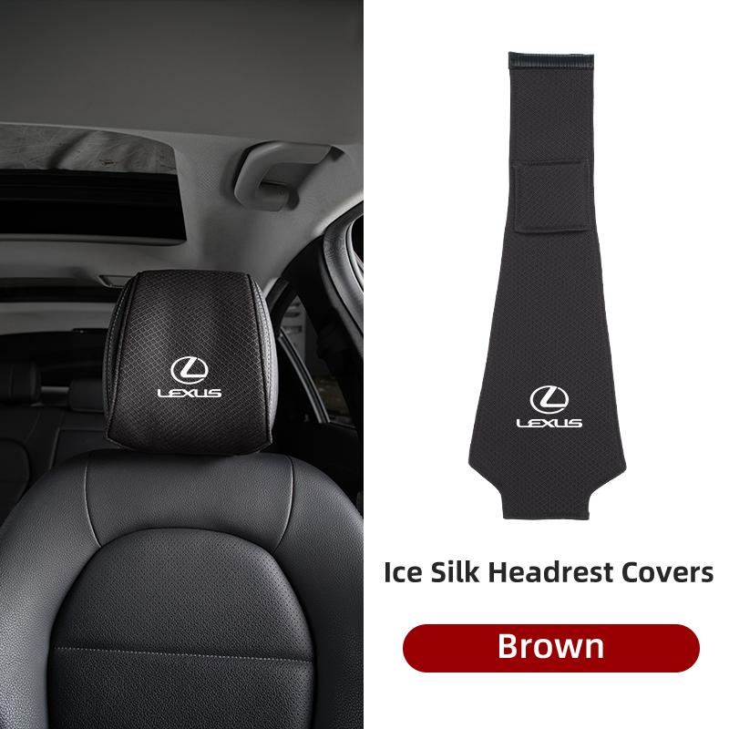 Car Seat Headrest Cover Ice Silk Neck Pillow Storage Protector For Lexus CT200h ES250 ES300h IS250 IS200 GS300 GS460 GX470 LS400 YV6