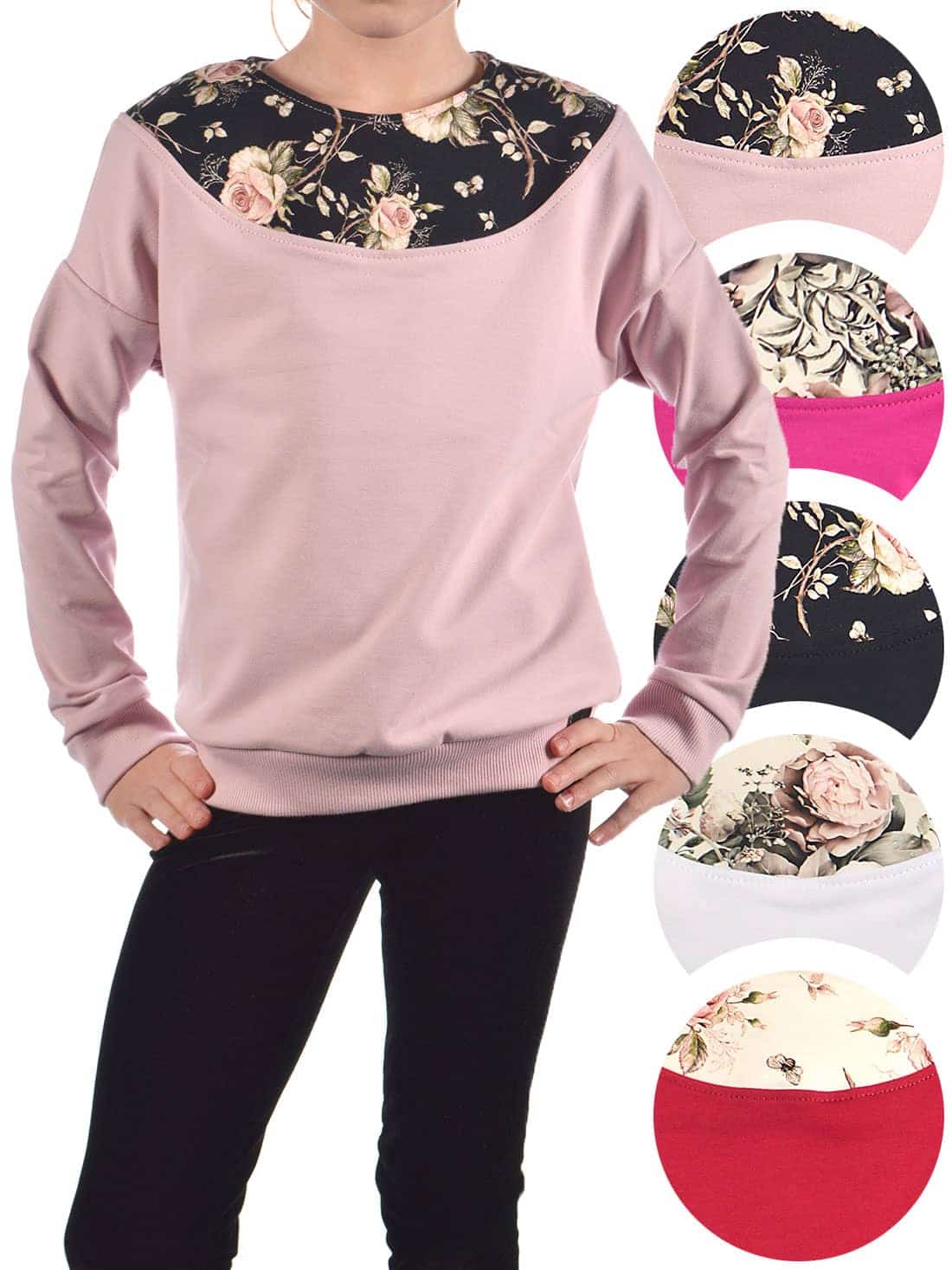 Maglione da bambina con motivo 104 rosso