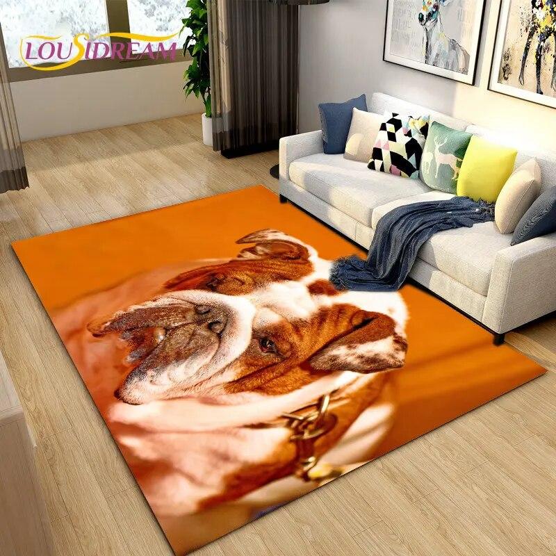 

Килимок із 3D-мультфільмом французького собаки Пітбуля, килимок для вітальні, спальні, дивана, кухонного декору, килимок, нековзний килимок для підлоги 40x60cm