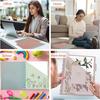 gisgfim 4set 5 Tab Discbound Pocket Dividers 8.5 x 11 with Pockets, Tabs & Colorful Plastic Dividers for Business Office(Boho)