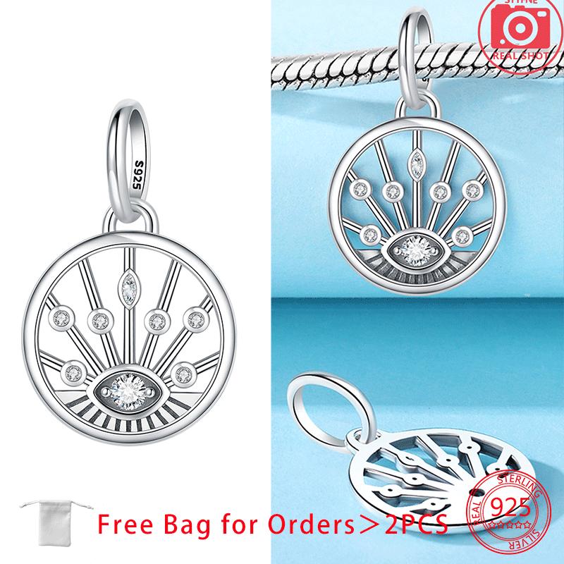 Charms Shining Zircon Moon Planet Rainbow Star Beads Copper Pendant Fit Original Bracelets Diy Women Jewelry Fine Gift