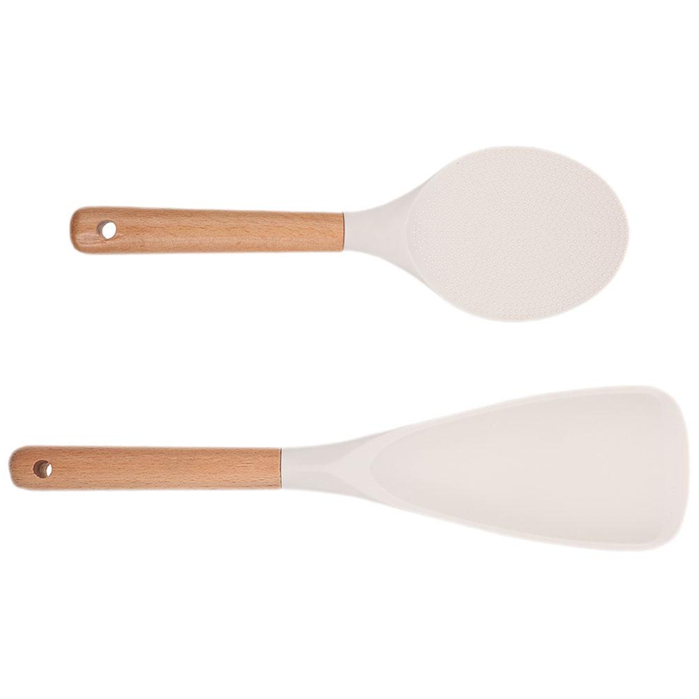 2 Pcs Heat Resistant Silicone Rice Spoon Duckbill Spatula Kitchen Rice Scooper Wear Resistant Reusable Rice Paddle Compact белый