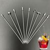 20Pcs Silver Color Martini Picks Long Handle Drink Stirring Sticks Durable Cocktail Skewers  Wedding