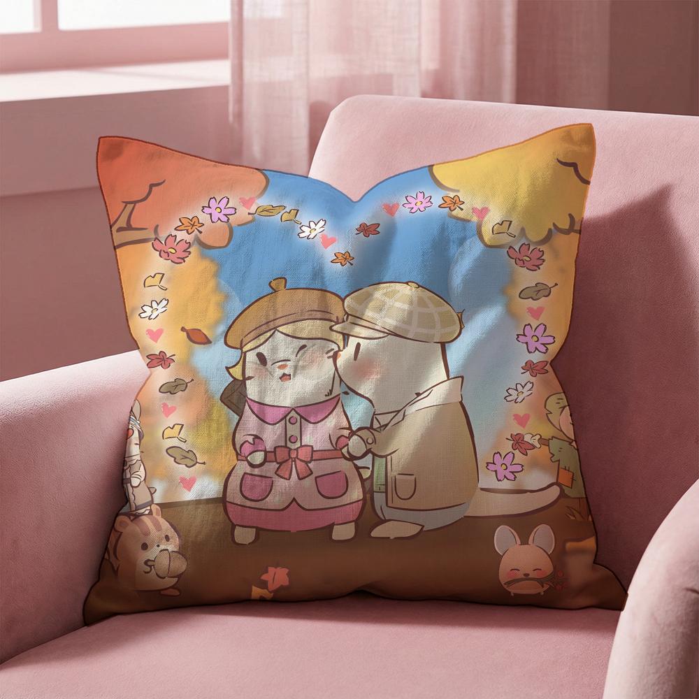 Cats & Soup Cushion Cover Multi-Scene Pillow Cover for Home & Car - Reversible, Soft & Durable for Daily Use