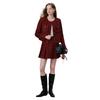 Xiangying Festive Red Tweed Two-Piece Suit