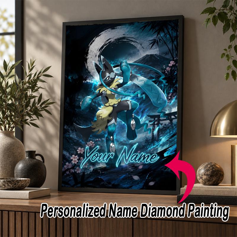Personalized Greninja Diamond Art Custom Name 5D Diamond Painting Full Drill DIY Craft