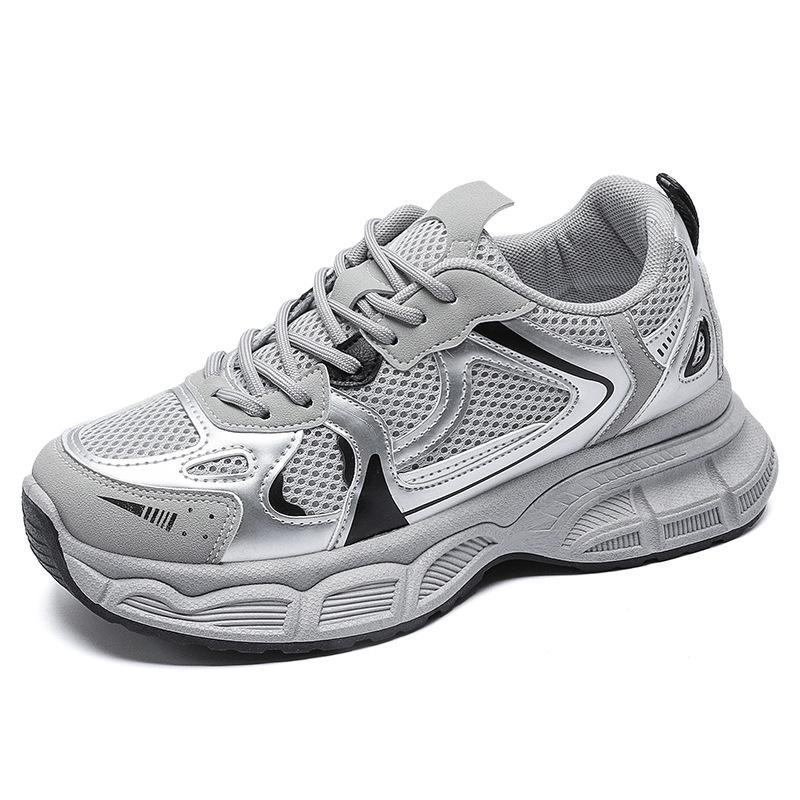 Dad shoes new autumn breathable mesh sneakers thick sole heightening casual shoes running shoes