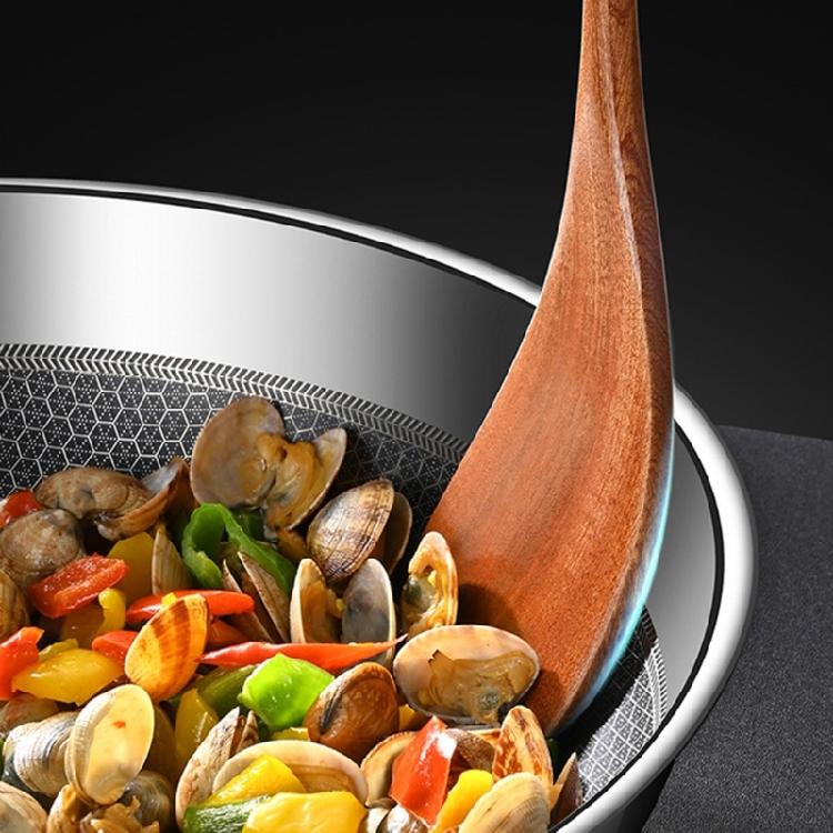 2 Pack Long Handle Wood Cooking Utensils Wood Spatulas Flat Turner Frying Spatula Wood Texture for Seamlesses Cooking