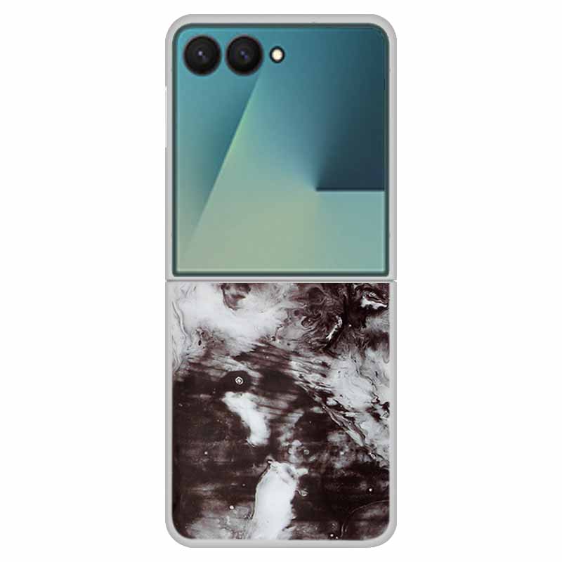 Funda For SAMSUNG Z Flip 7 Cases Marble Clear Hard PC Phone Back Cover for Galaxy Z Flip7 5G Back Cover ZFlip7 Transparent Shell
