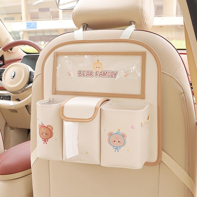 Car Seat Back Pocket Multi-functional Storage Bag Car Seat Back Hanging Garbage Bin Storage Car Interior Travel Accessories