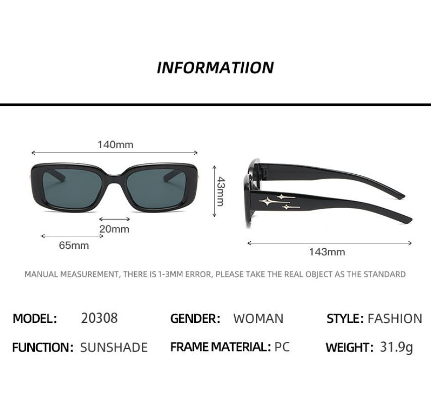 Fashion Retro Small Rectangular Punk Sunglasses For Women Vintage Square Summer Rectangle Sun Glasses UV400 Eyewear