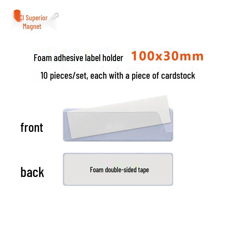 Magnetic PVC Shelf Label Card Holder with Adhesive Sign and Replaceable Paper