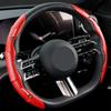 2pcs Carbon Fiber Non-Slip Steering Wheel Cover Car Accessories For Skoda Octavia MK2 MK3 2 3 A7 Fabia Karoq Kodiaq Superb Rapid Kamiq