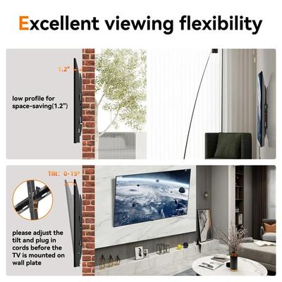 Fixed TV Wall Mount Monitor Holder Adjustable TV Bracket Tilt Television Support 32 37 40 42 43 46 47 50 52 55 60 65 70in Screen