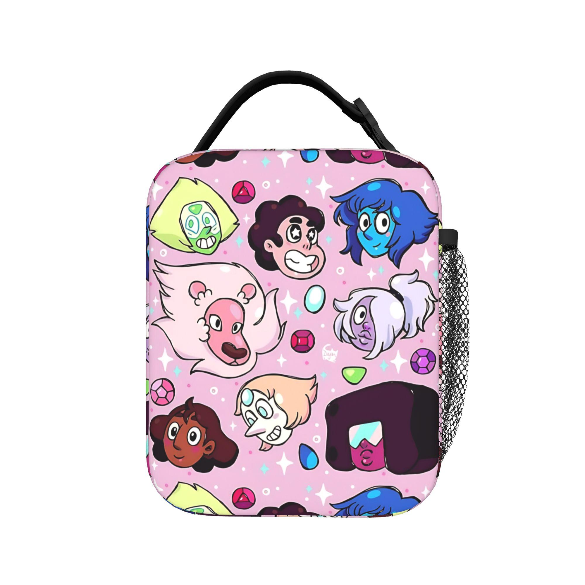 Lunch Bag Crystal Gems Steven Universe  School Lunch Box For Women  Retro Convenient Graphic Thermal Lunch Bags One Size