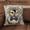 2D Cute Ducks With Bow Ties Throw Pillow Covers Pattern Cushion Cover Suitable For Sofa Bedroom Car Pillow Cover