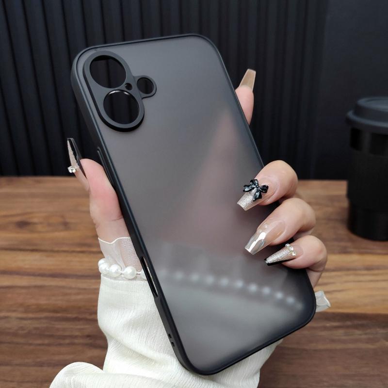Luxury Transparent Matte Phone Case For iPhone 11 12 13 14 15 16 Pro Max 16E X Xs Max XR 7 8 Plus Bumper Back Cases Cover