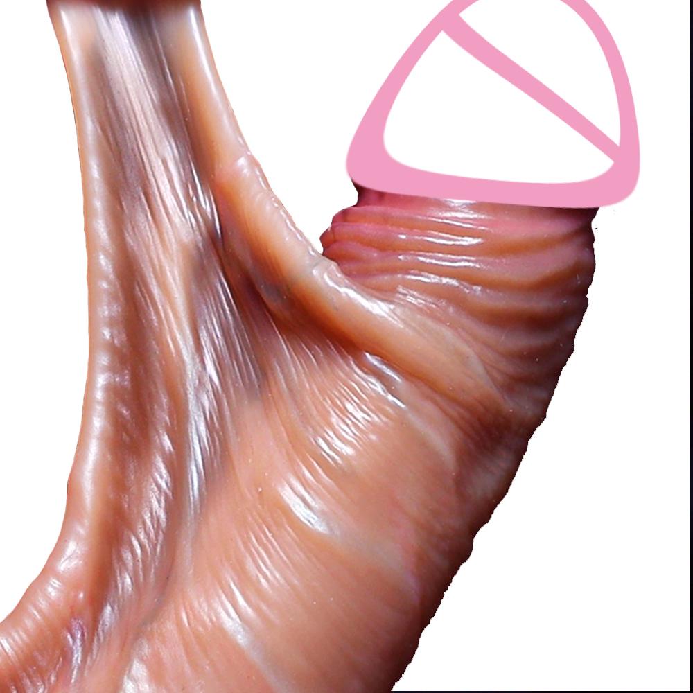Super Realistic Dildo For Female Masturbation Skin Sliding Foreskin Dick Penetration Anal Big Penis Sexy Adult Sex Toys ForWomen