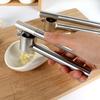 304 Stainless Steel Garlic Press and Peeler Set - Mincer, Masher, and Puree Maker for Home Use