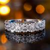Cute Female Small White Zircon Stone Finger Ring Vintage CopperColor Wedding Band Bridal Jewelry For Women