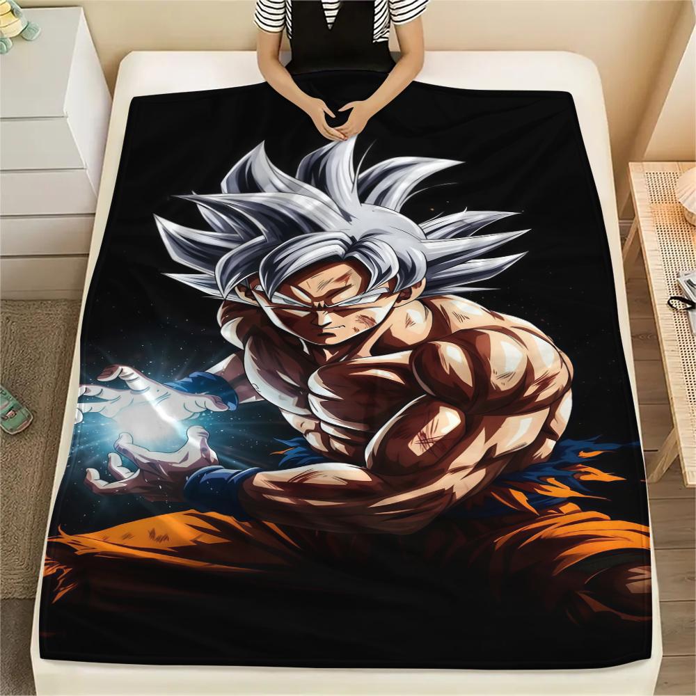 

Son Goku Print Flannel Blanket, Warm for Sofa Bed Chair Picnic Travel, Bedroom Decorative Home Throw -HE22 75x90cm