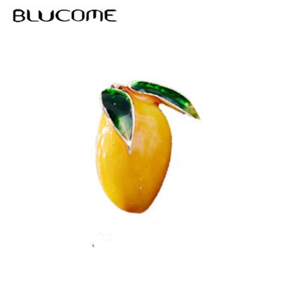 Traditional Enamel Craft Cute Anime Mango Shape for Women Men Suit Collar Hijiab Pins