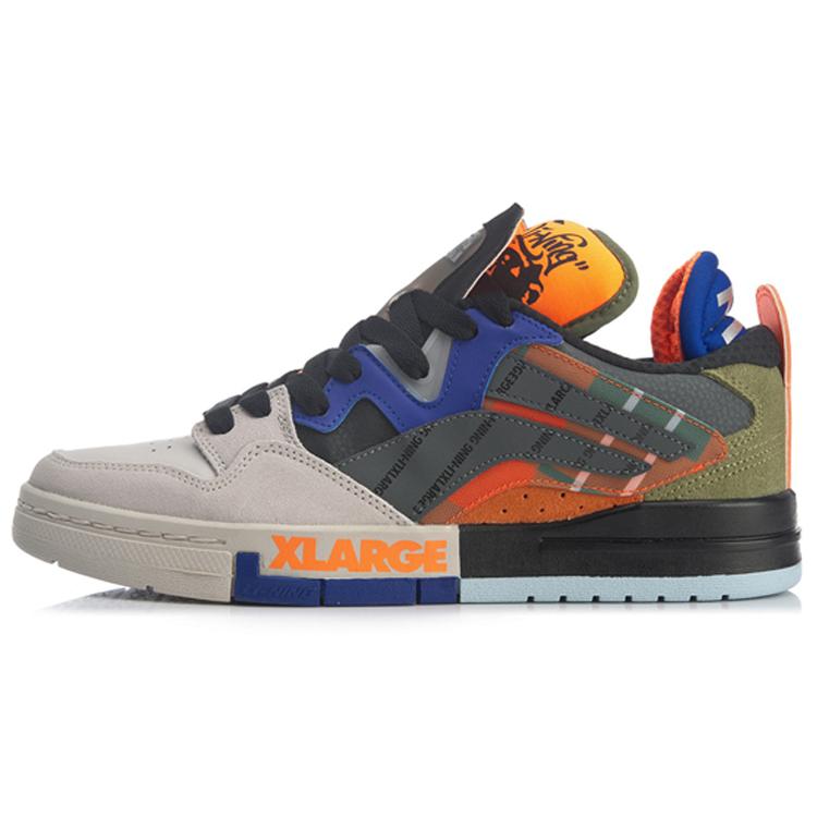 

New XLARGE x LiNing Coverage Anti Slip And Wear Resistant Low Top Skateboard Shoes Men s Gray Orange AGCQ383-1 40