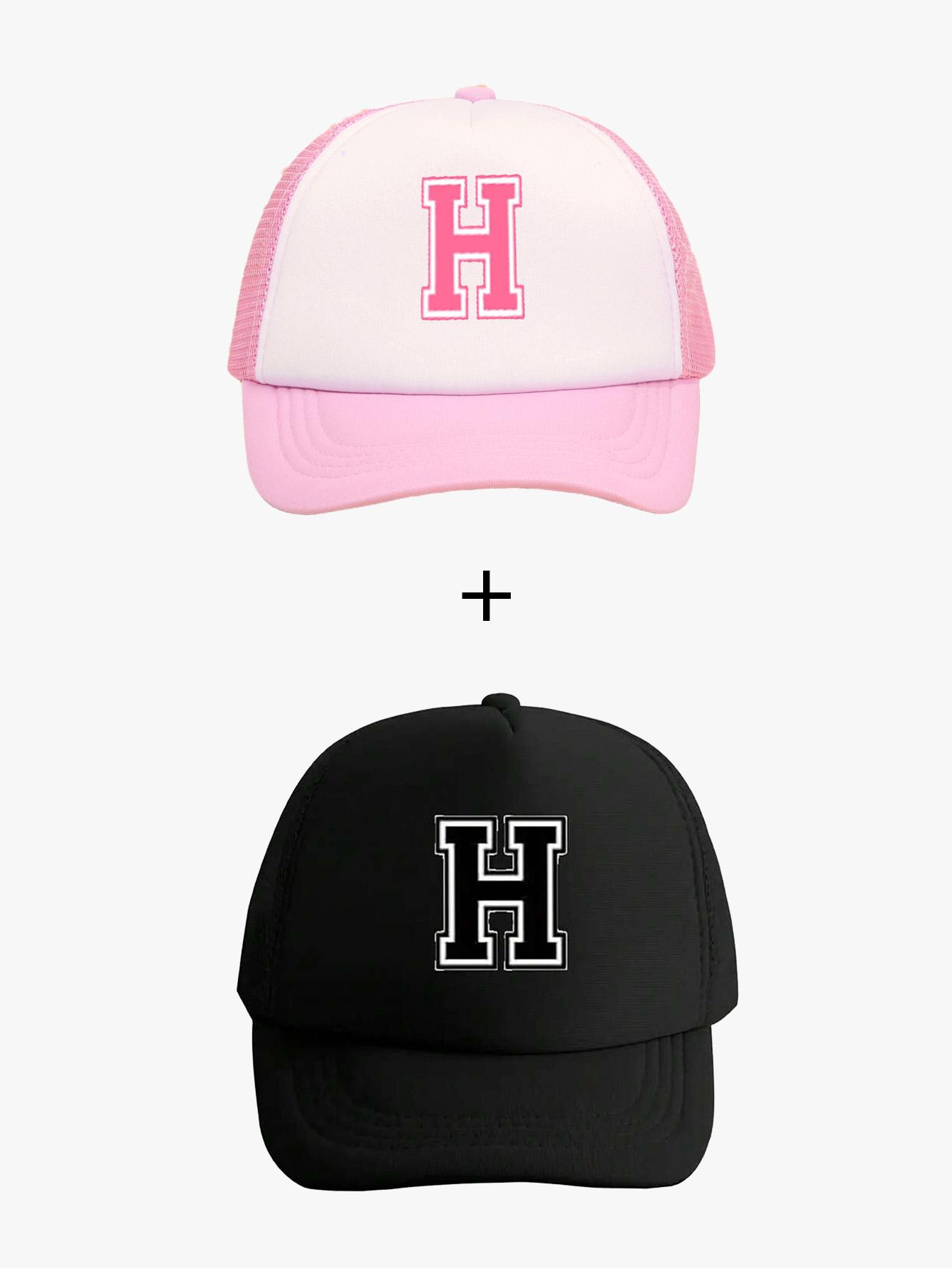 

2Pcs Children s Spring/Summer Sunshade Baseball Hat 26 Letter Printed Sunscreen Sponge Hat for Boys and Girls Truck Driver Hat One Size