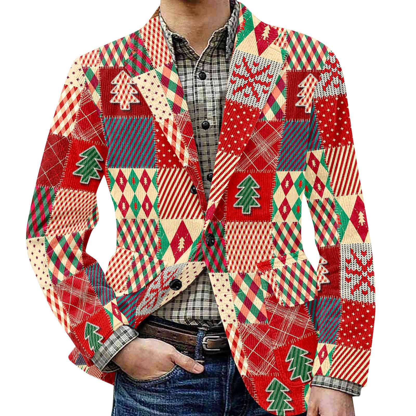 

Мужской уродливый рождественский вельветовый теплый карманный пиджак-кардиган, мужской повседневный костюм XL винный