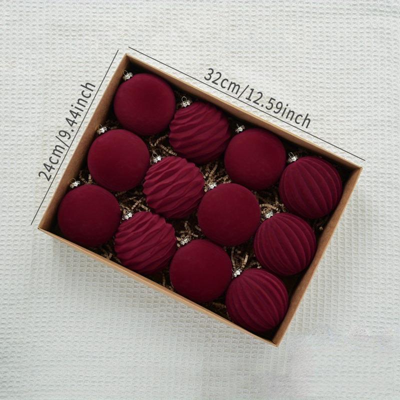 Christmas Flock Ball Plush Velvet Christmas Ball Christmas Tree Decoration Pendant Christmas Decoration Supplies