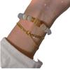 Niche White Cat's Eye Stone Bracelet Elegant and Minimalist Moonstone Bracelet for Women with a Natural Aesthetic