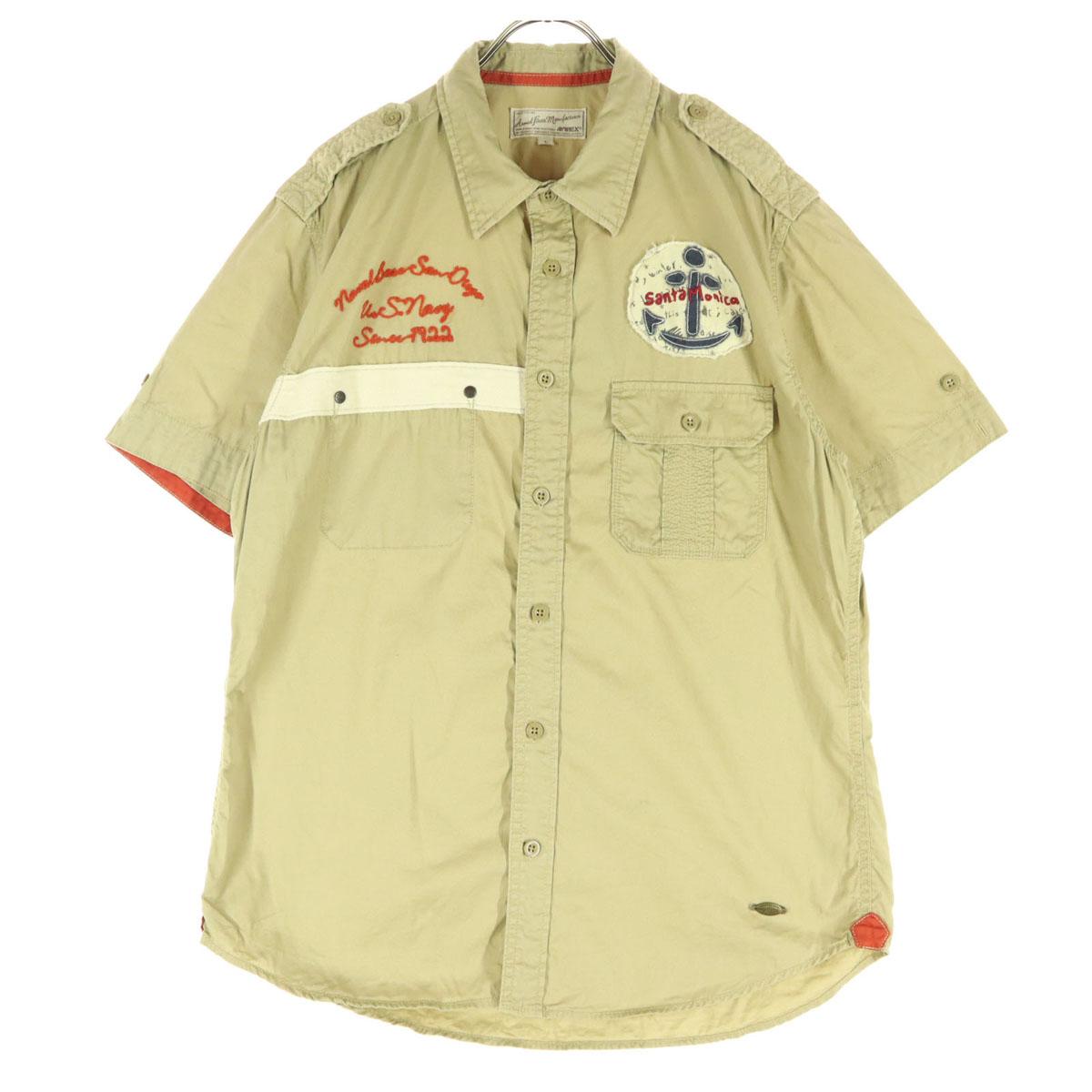 

Косметические товары Вышивка AVIREX Рукав короткий Военная рубашка Мужская Б/у