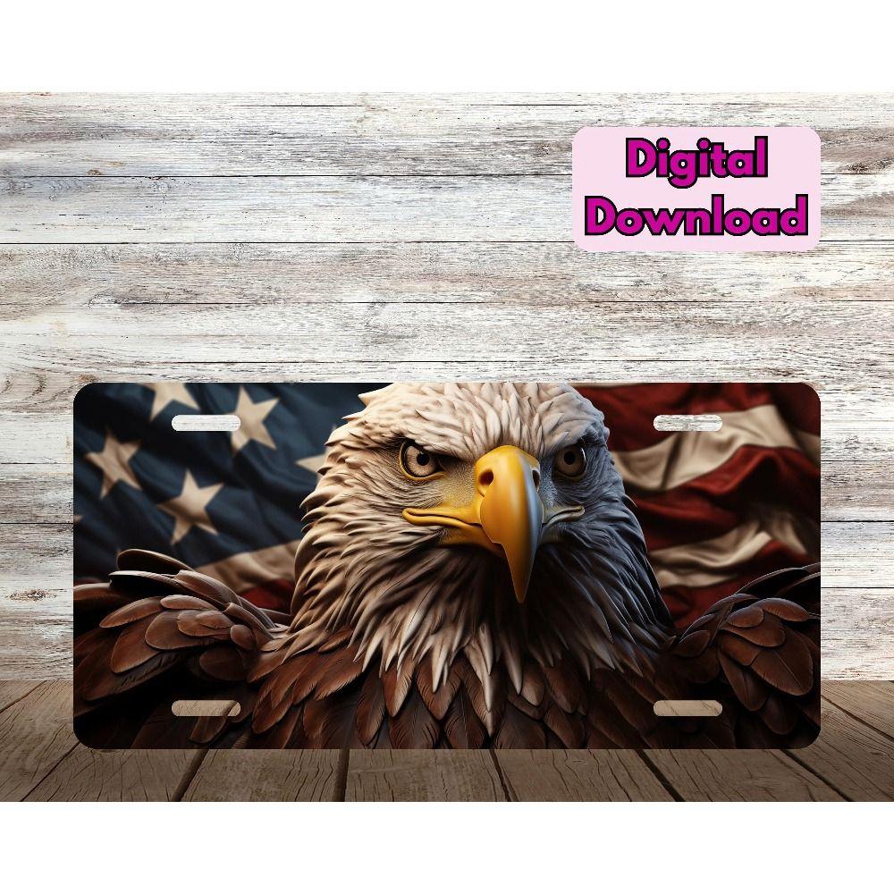 

Vintage Metal Tin Sign American Eagle US Flag Wall Art Home Bar Decor 30x15cm