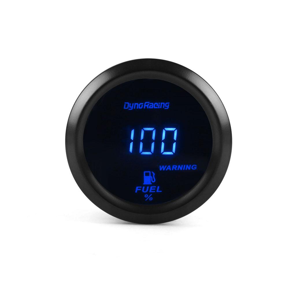 Dynoracing 2" 52mm Universal Fuel Level Gauge Digital Percent Display Car 0-100% Fuel Gauge Meter 8-18V